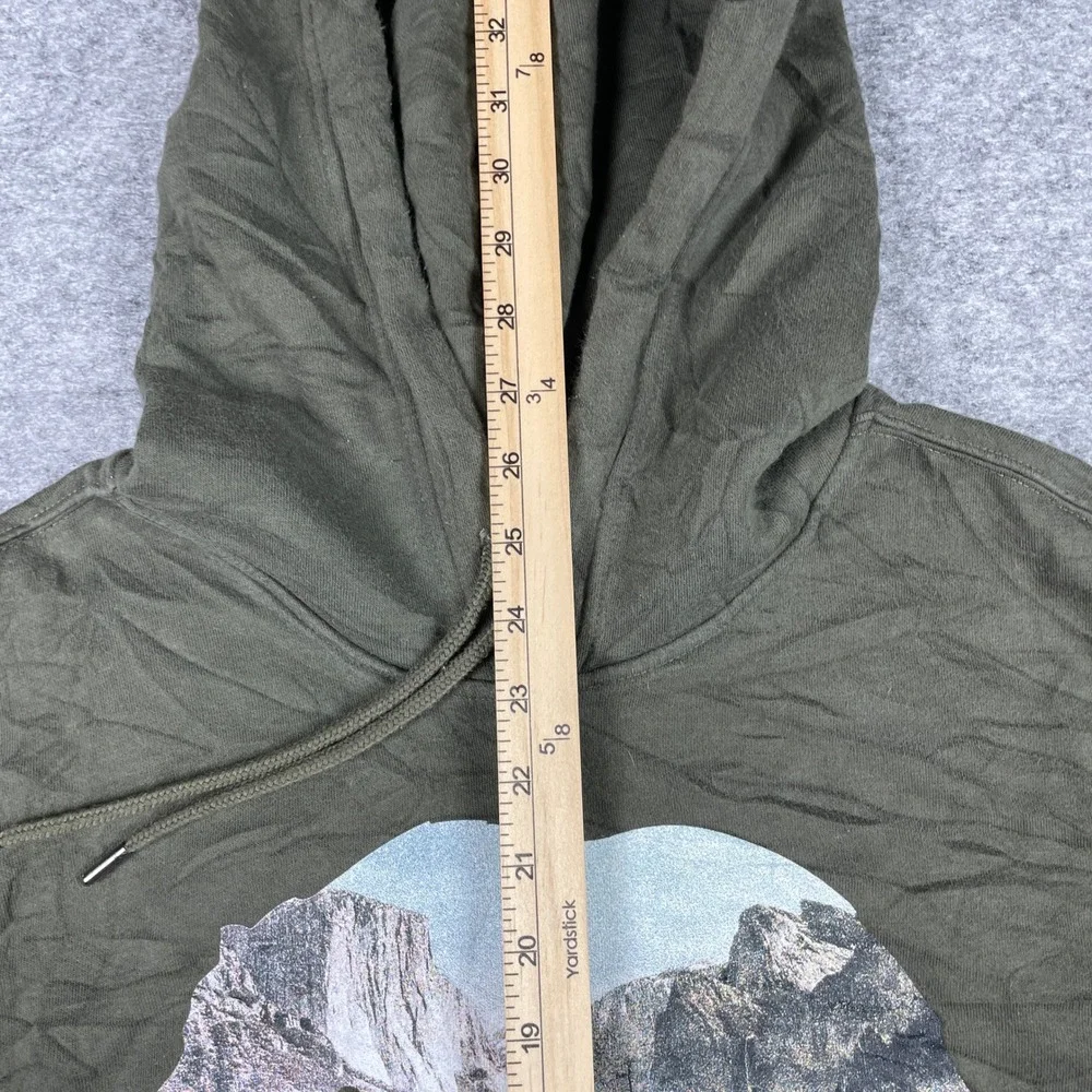 The North Face Hoodie Mens M Green Bear Yosemite Pullover Fleece Sweatshirt